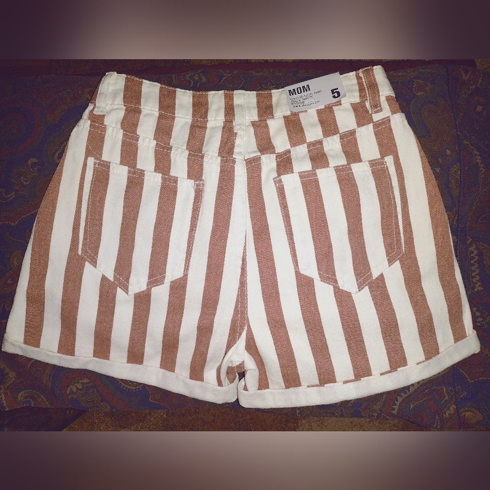 "SWS Denim Co." Dusty Mauve & Off White Shorts